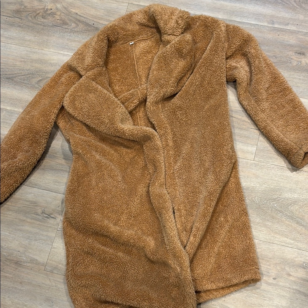 TAN SHERPA MID LENGTH JACKET